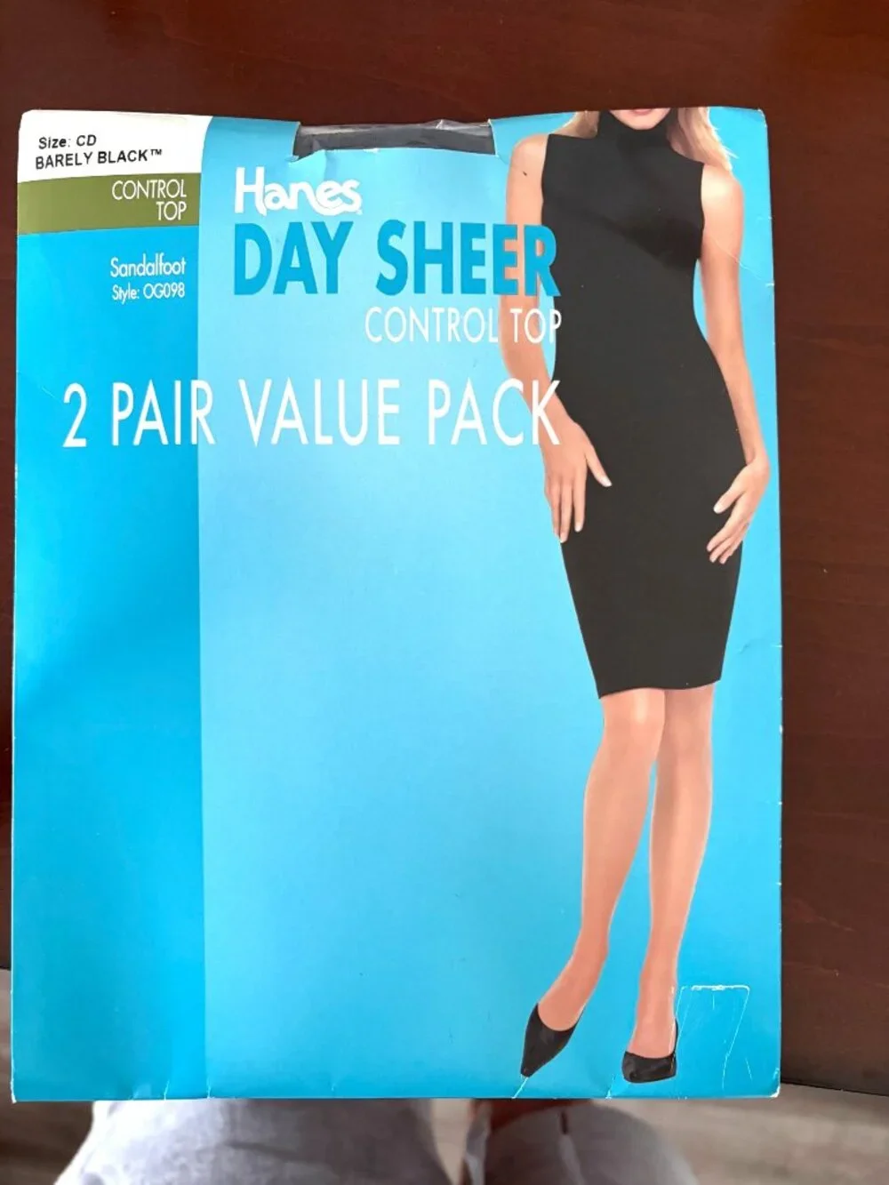 Hanes Day Sheer Two Pack of Value Pack Pantyhose - Barely There & Barely Black.